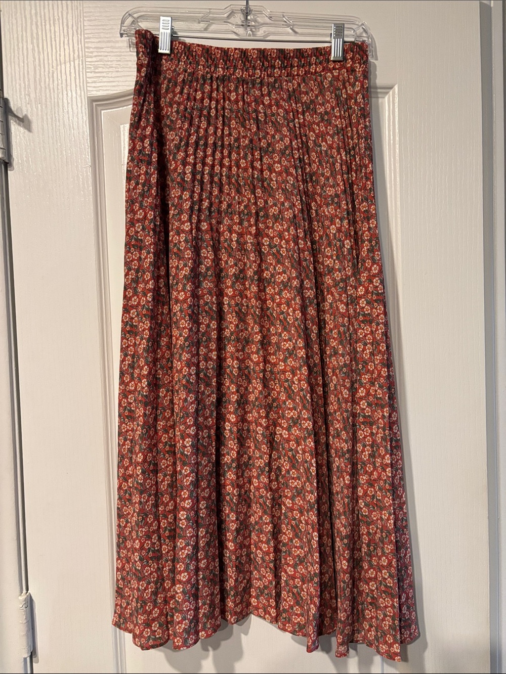 Max Studio Rust Floral Maxi Skirt